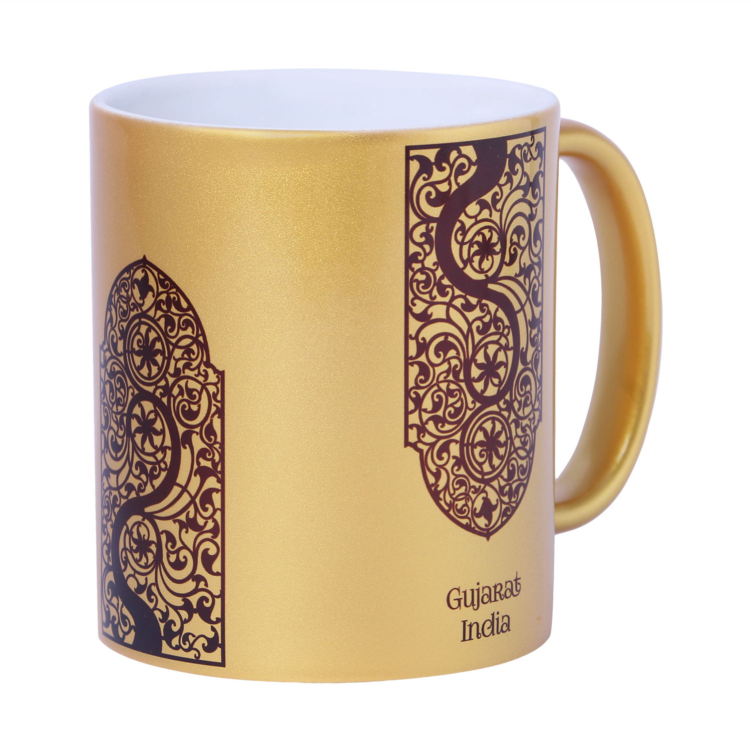Ceramic Coffee Mug Gold Jali Work Ahmedabad